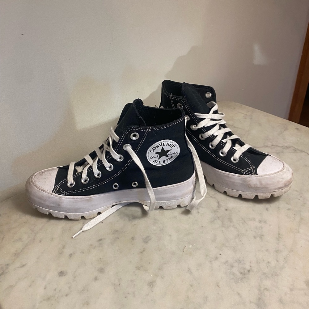 Platform converse black 6.5